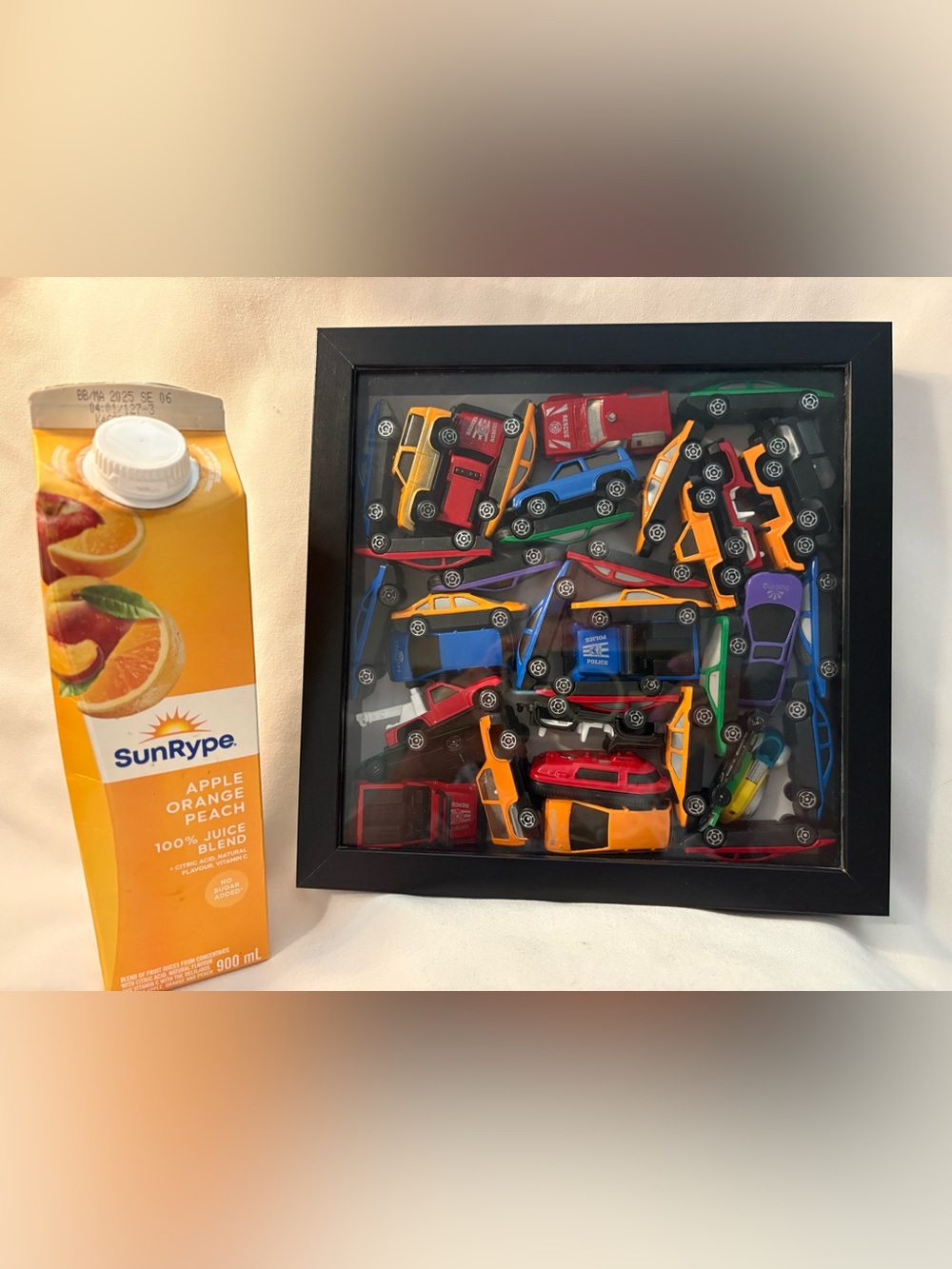 Children’s cars and trucks shadowbox
